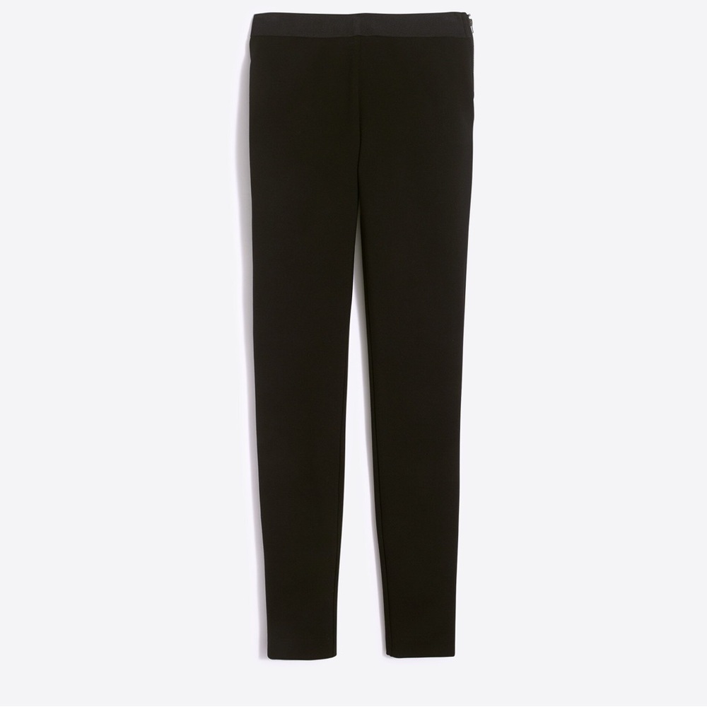 J.Crew Gigi Pants 8 Ponte Flat Front Side‎ Zip Stretch Black Rear Seam